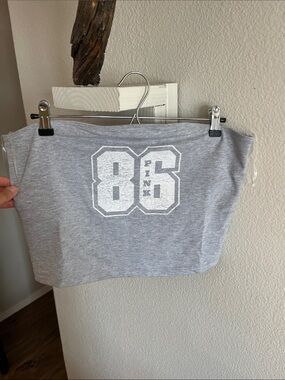 NWT Victorias Secret PINK Grey '86' Logo Tube Top